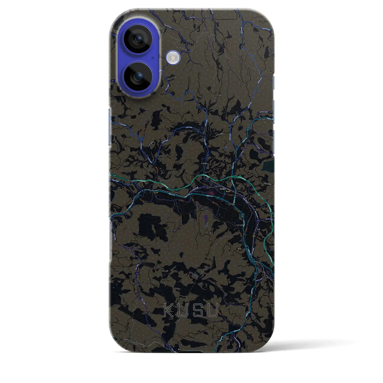 【玖珠(大分県)】地図柄iPhoneケース(バックカバータイプ)