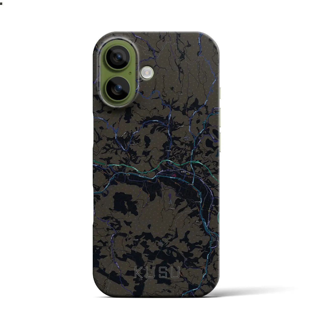 【玖珠(大分県)】地図柄iPhoneケース(バックカバータイプ)