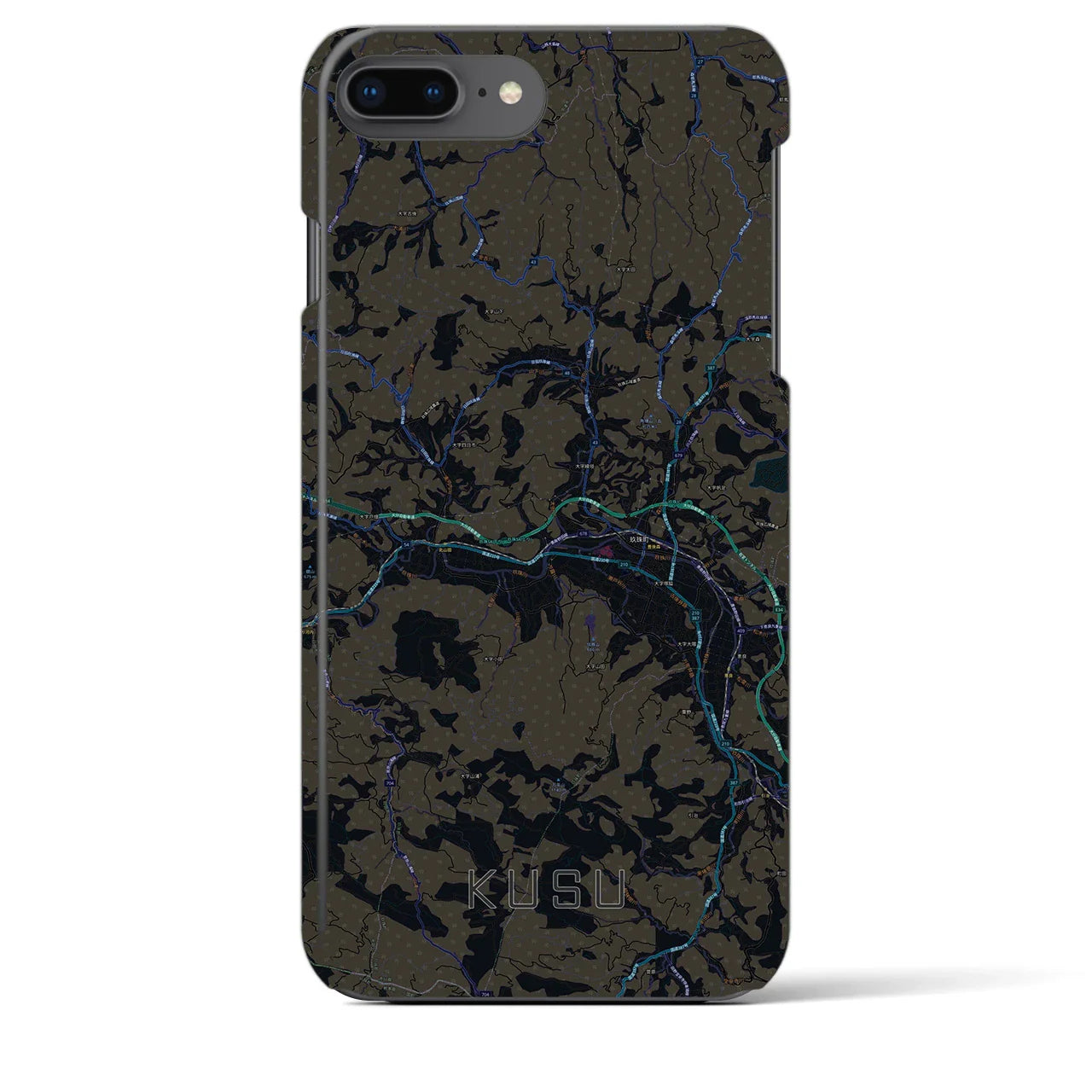 【玖珠(大分県)】地図柄iPhoneケース(バックカバータイプ)