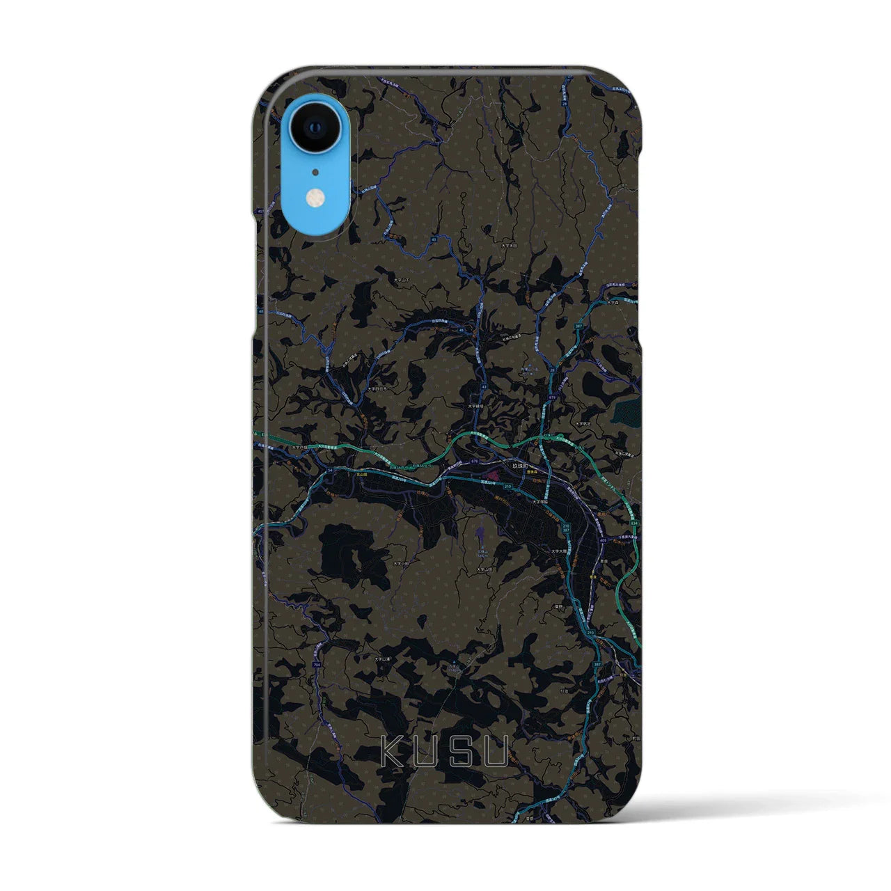 【玖珠(大分県)】地図柄iPhoneケース(バックカバータイプ)
