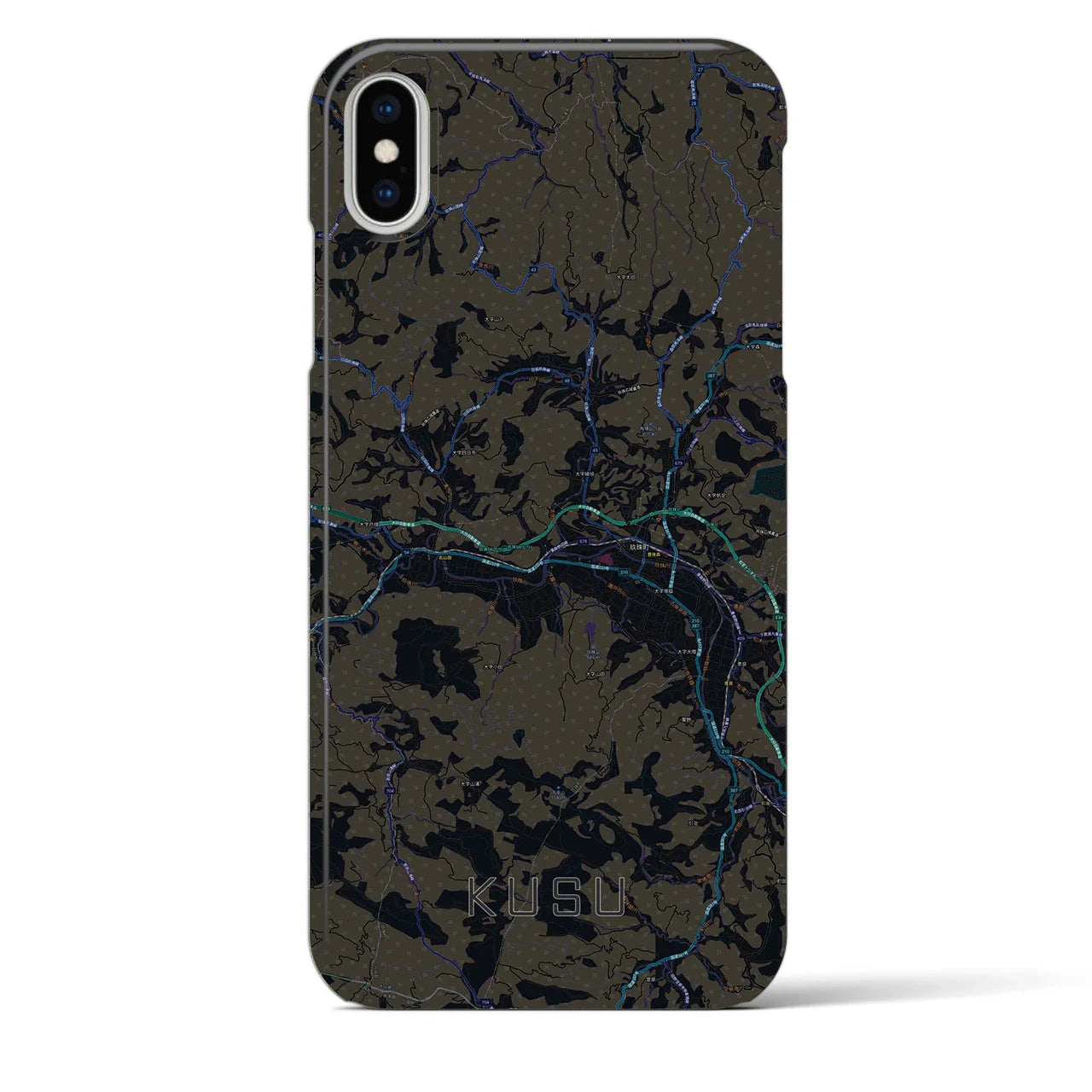 【玖珠(大分県)】地図柄iPhoneケース(バックカバータイプ)