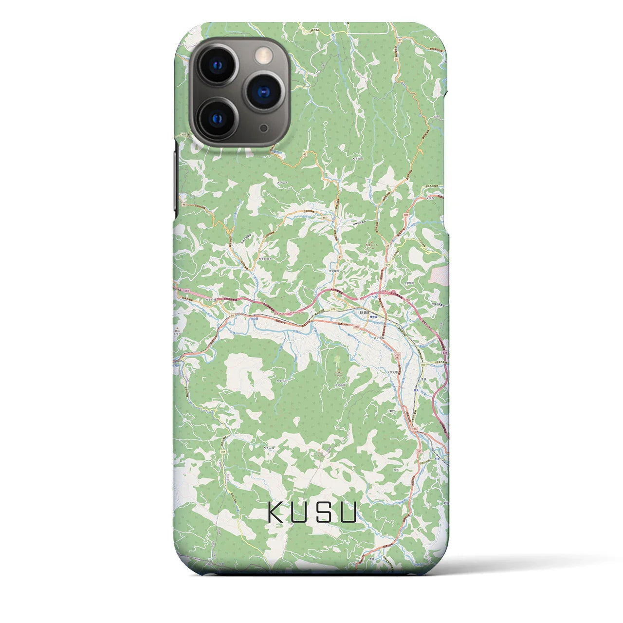 【玖珠(大分県)】地図柄iPhoneケース(バックカバータイプ)