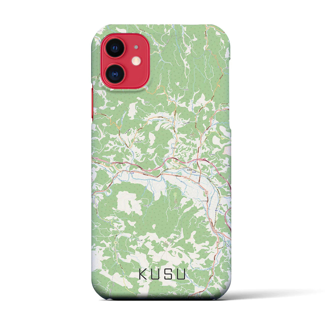 【玖珠(大分県)】地図柄iPhoneケース(バックカバータイプ)