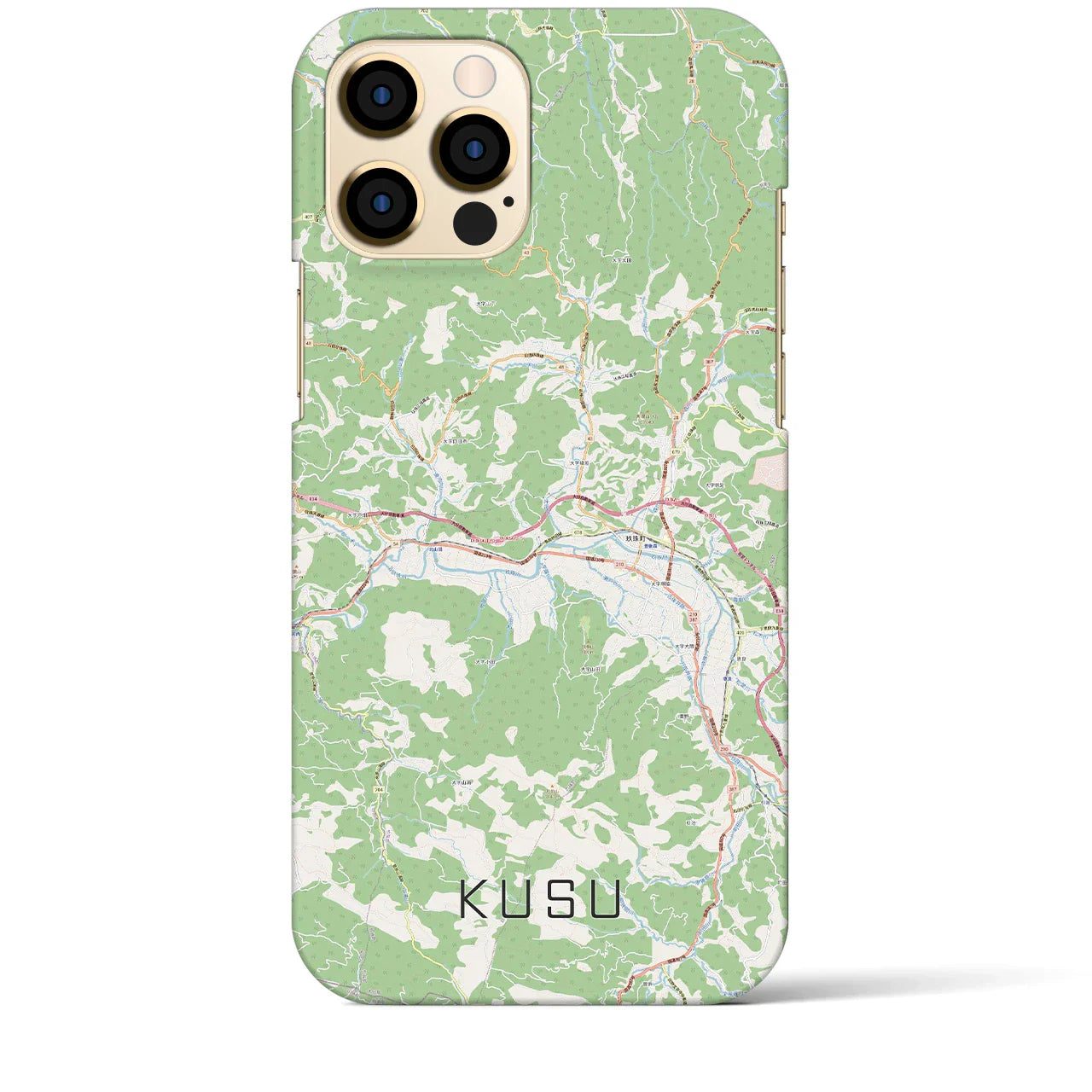【玖珠(大分県)】地図柄iPhoneケース(バックカバータイプ)