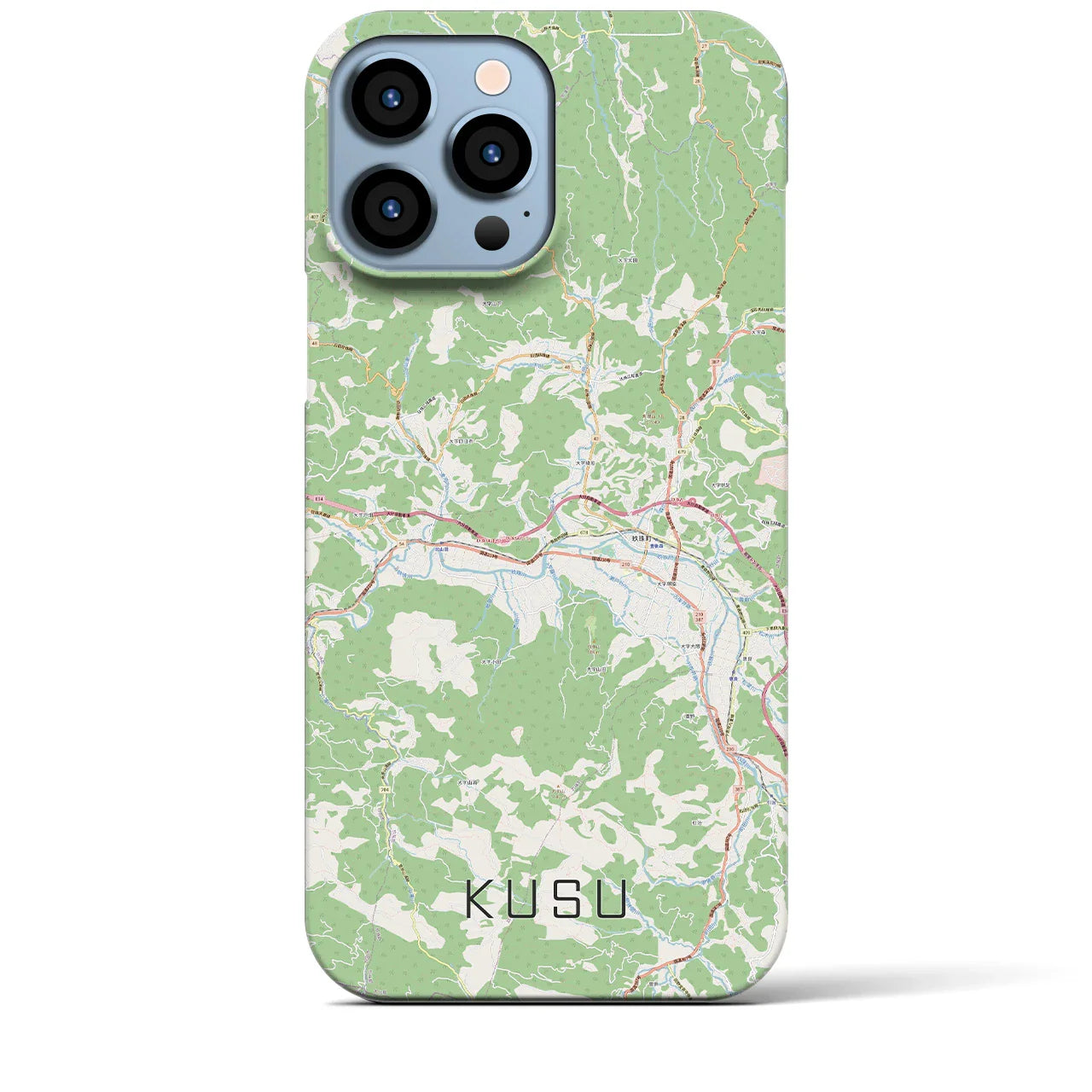 【玖珠(大分県)】地図柄iPhoneケース(バックカバータイプ)