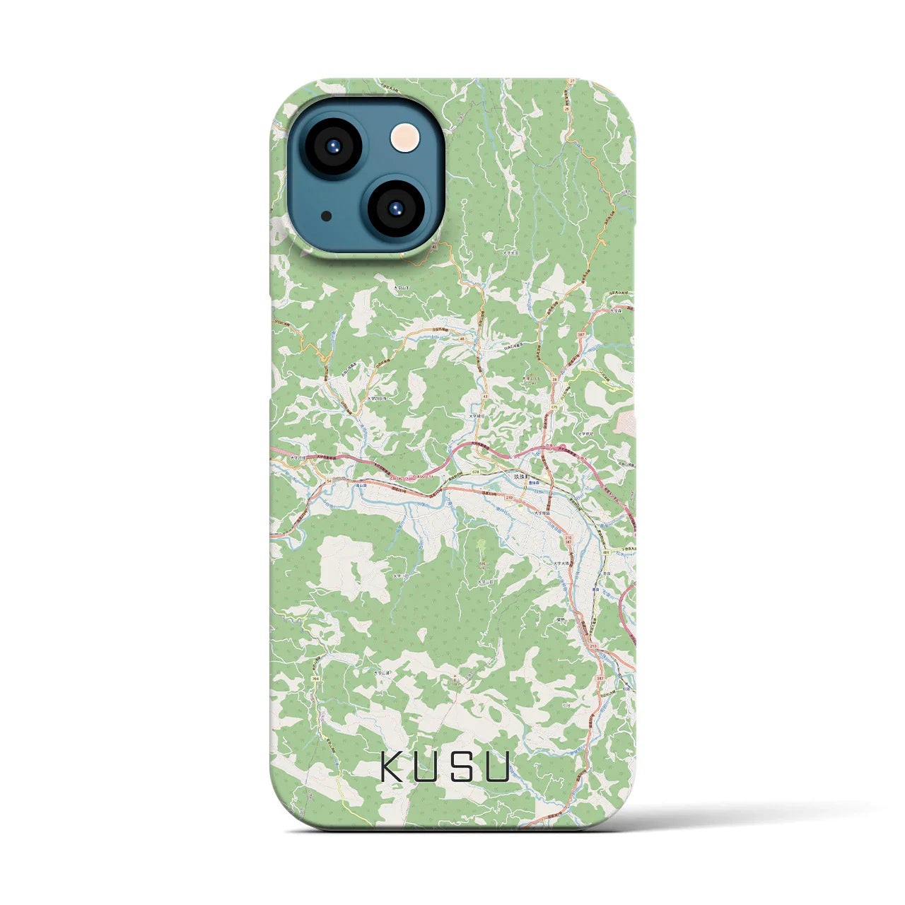 【玖珠(大分県)】地図柄iPhoneケース(バックカバータイプ)