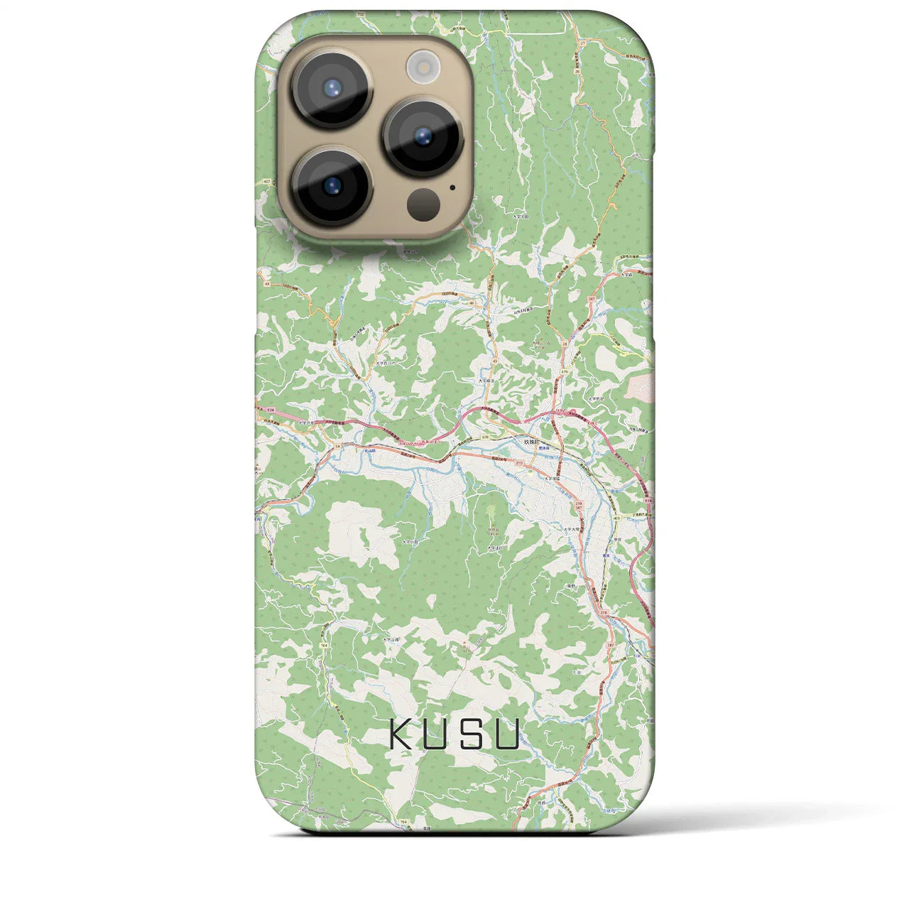 【玖珠(大分県)】地図柄iPhoneケース(バックカバータイプ)