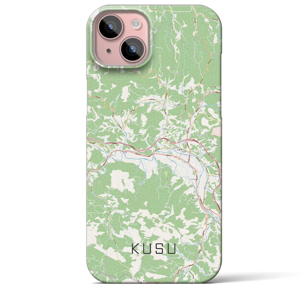 【玖珠(大分県)】地図柄iPhoneケース(バックカバータイプ)