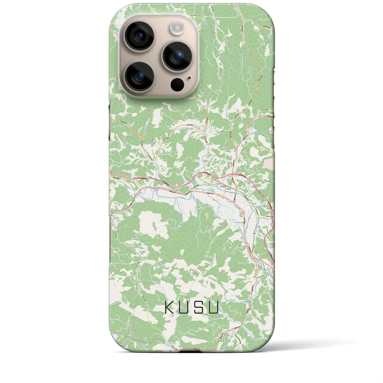 【玖珠(大分県)】地図柄iPhoneケース(バックカバータイプ)