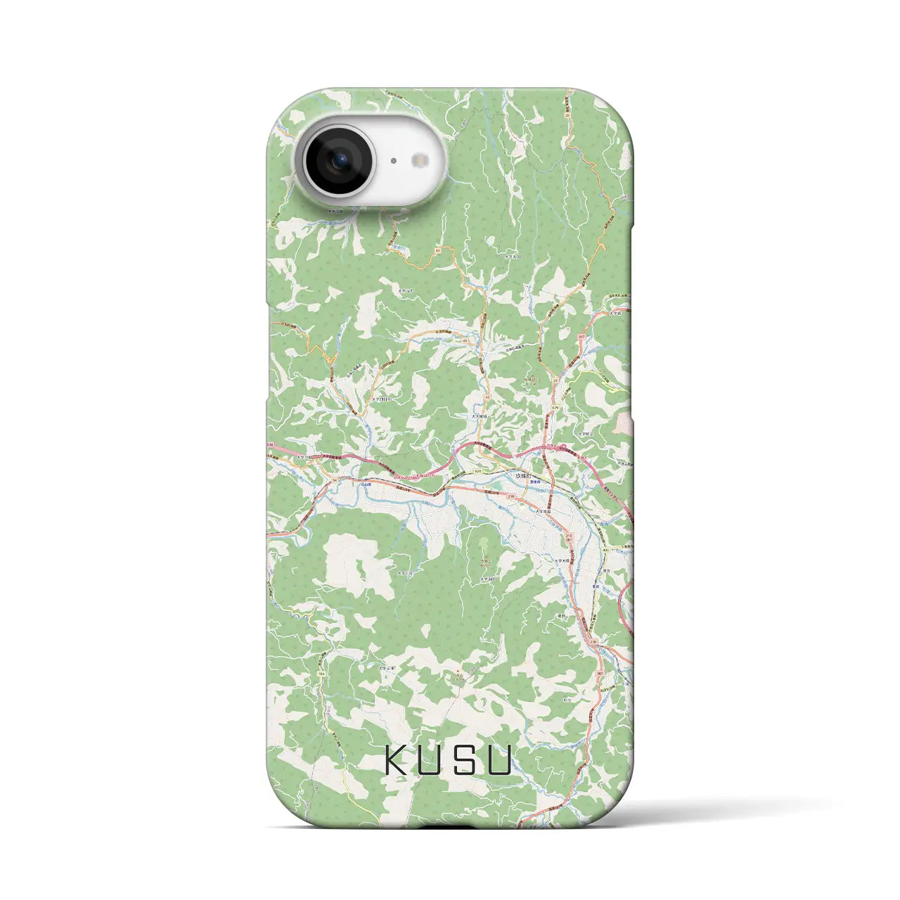 【玖珠(大分県)】地図柄iPhoneケース(バックカバータイプ)