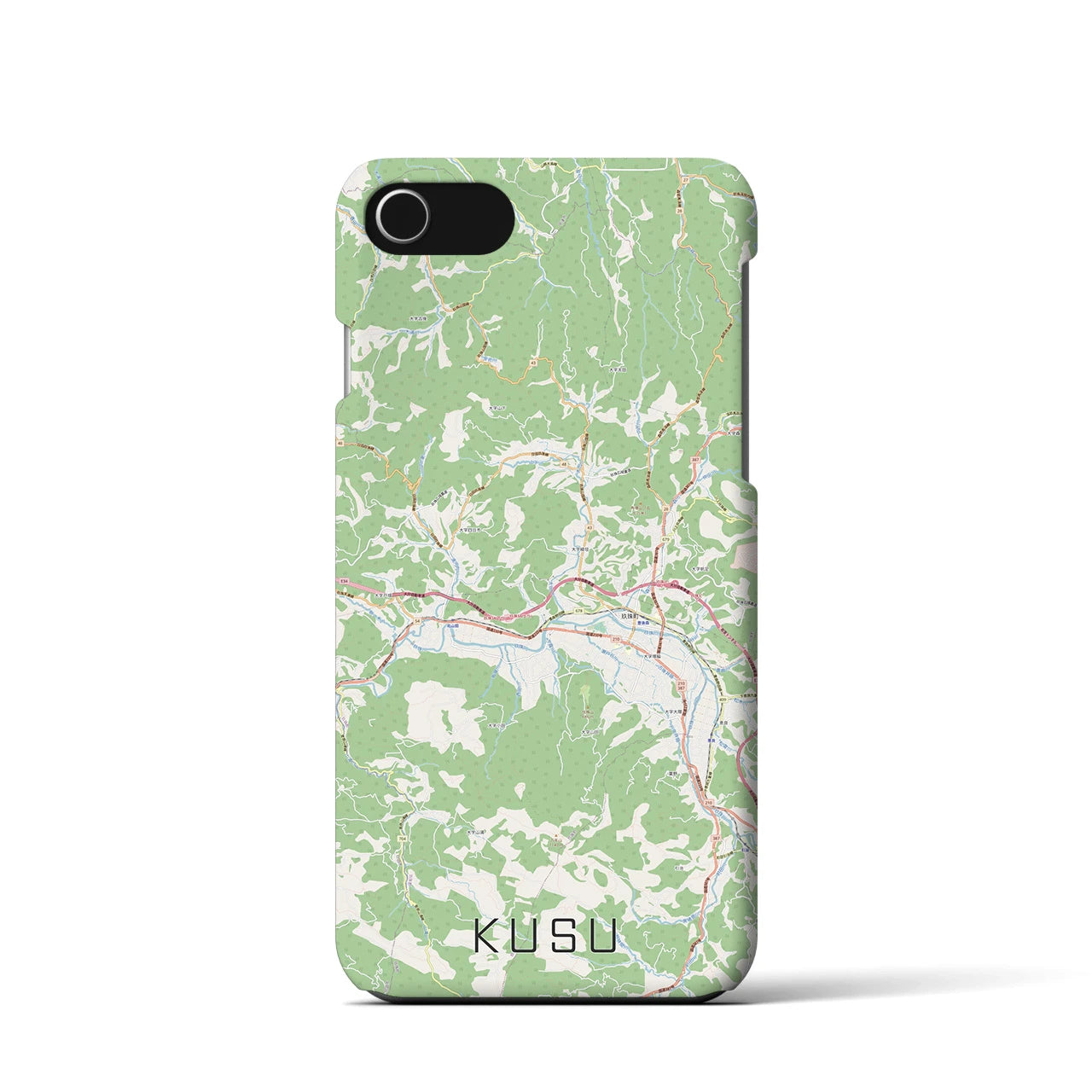 【玖珠(大分県)】地図柄iPhoneケース(バックカバータイプ)