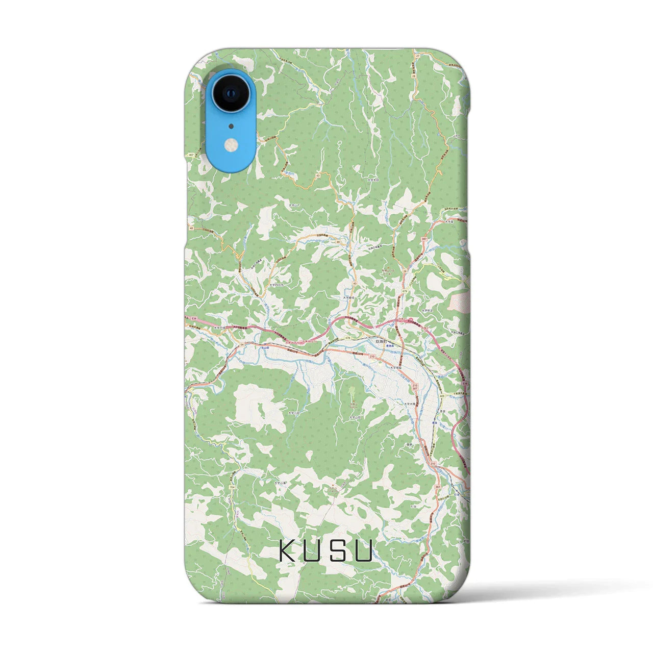 【玖珠(大分県)】地図柄iPhoneケース(バックカバータイプ)