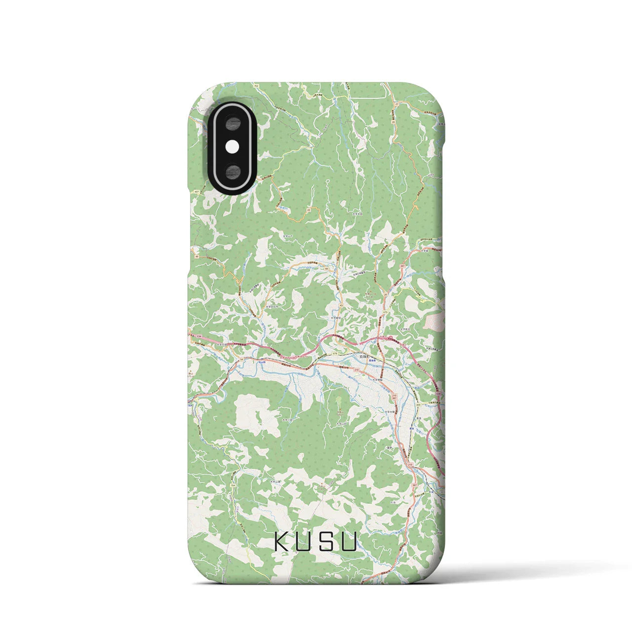 【玖珠(大分県)】地図柄iPhoneケース(バックカバータイプ)