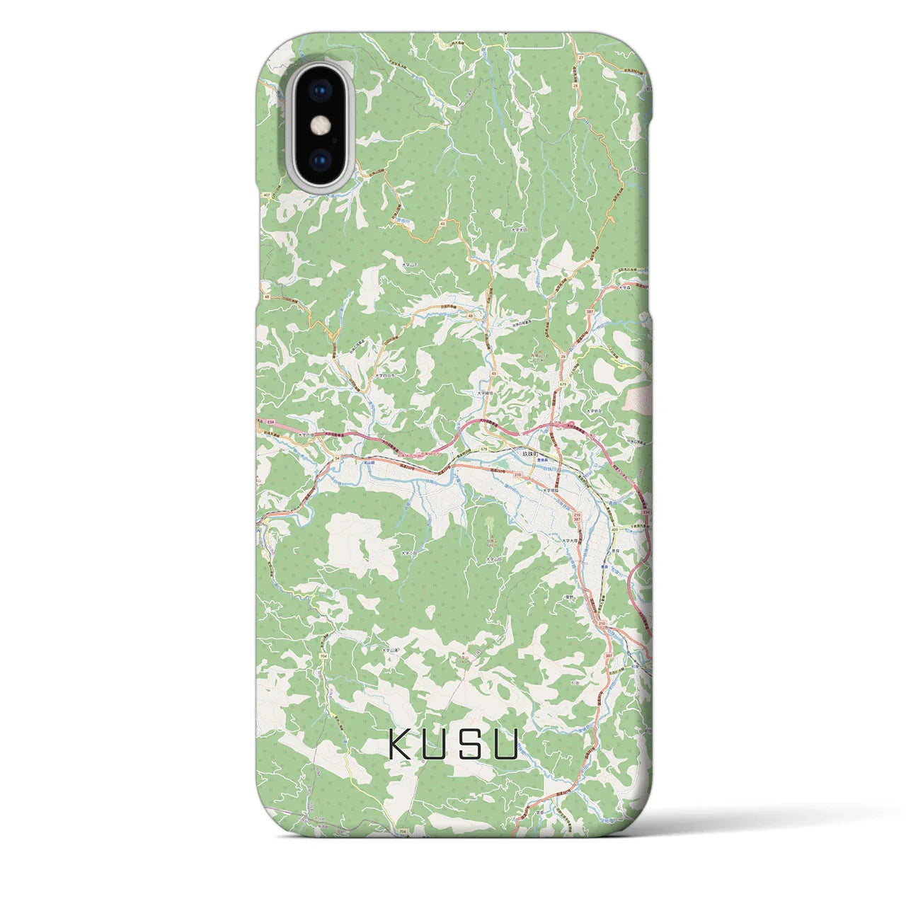 【玖珠(大分県)】地図柄iPhoneケース(バックカバータイプ)