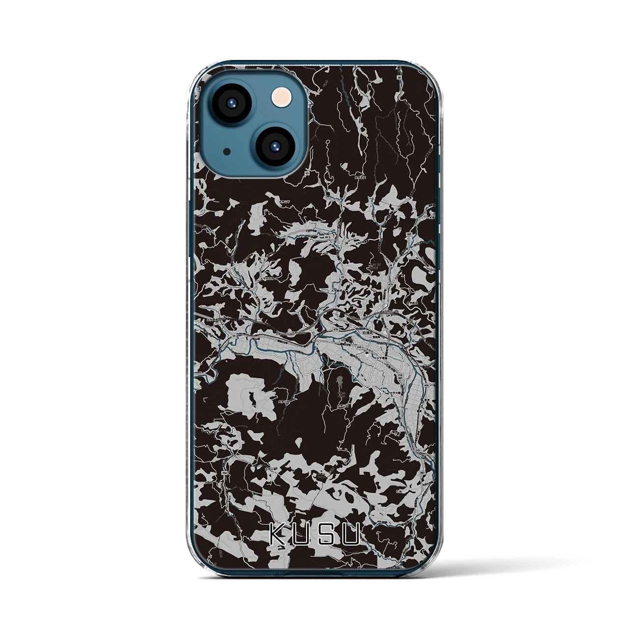 【玖珠(大分県)】地図柄iPhoneケース(クリアタイプ)