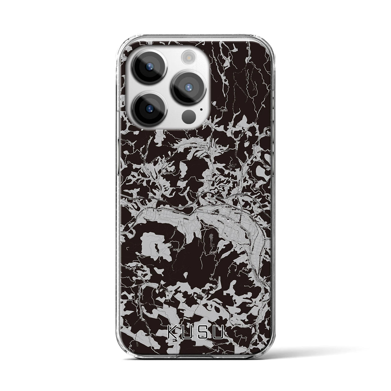 【玖珠(大分県)】地図柄iPhoneケース(クリアタイプ)