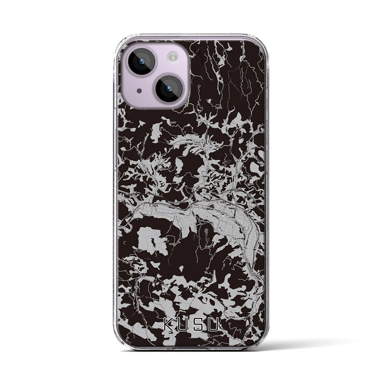 【玖珠(大分県)】地図柄iPhoneケース(クリアタイプ)