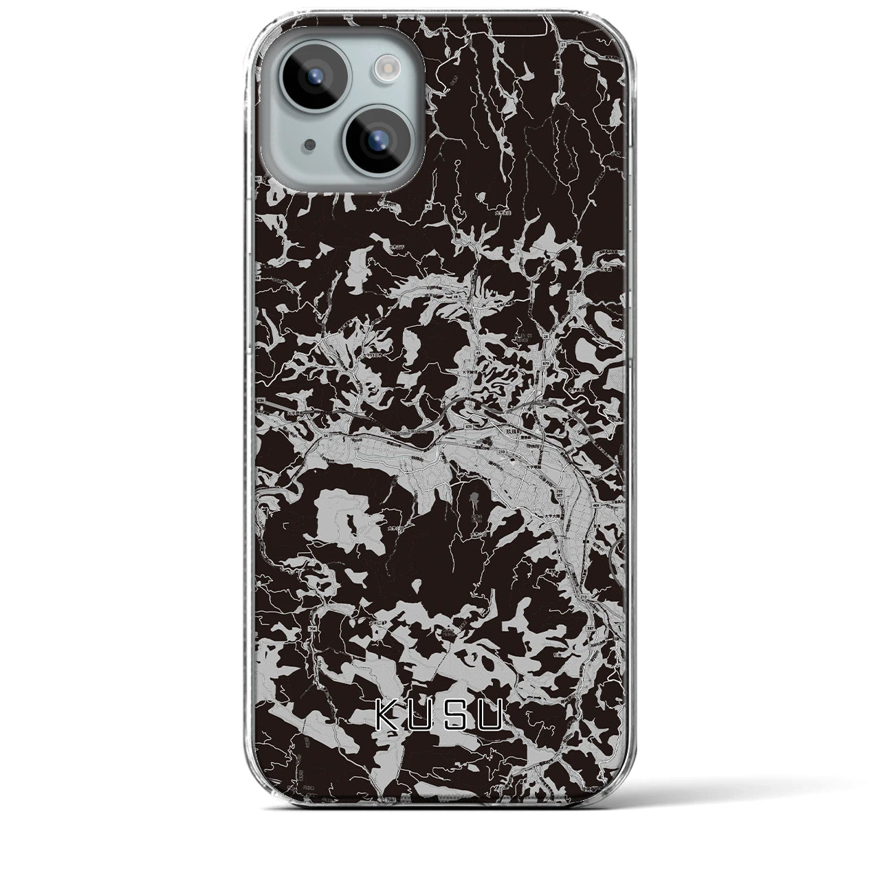 【玖珠(大分県)】地図柄iPhoneケース(クリアタイプ)