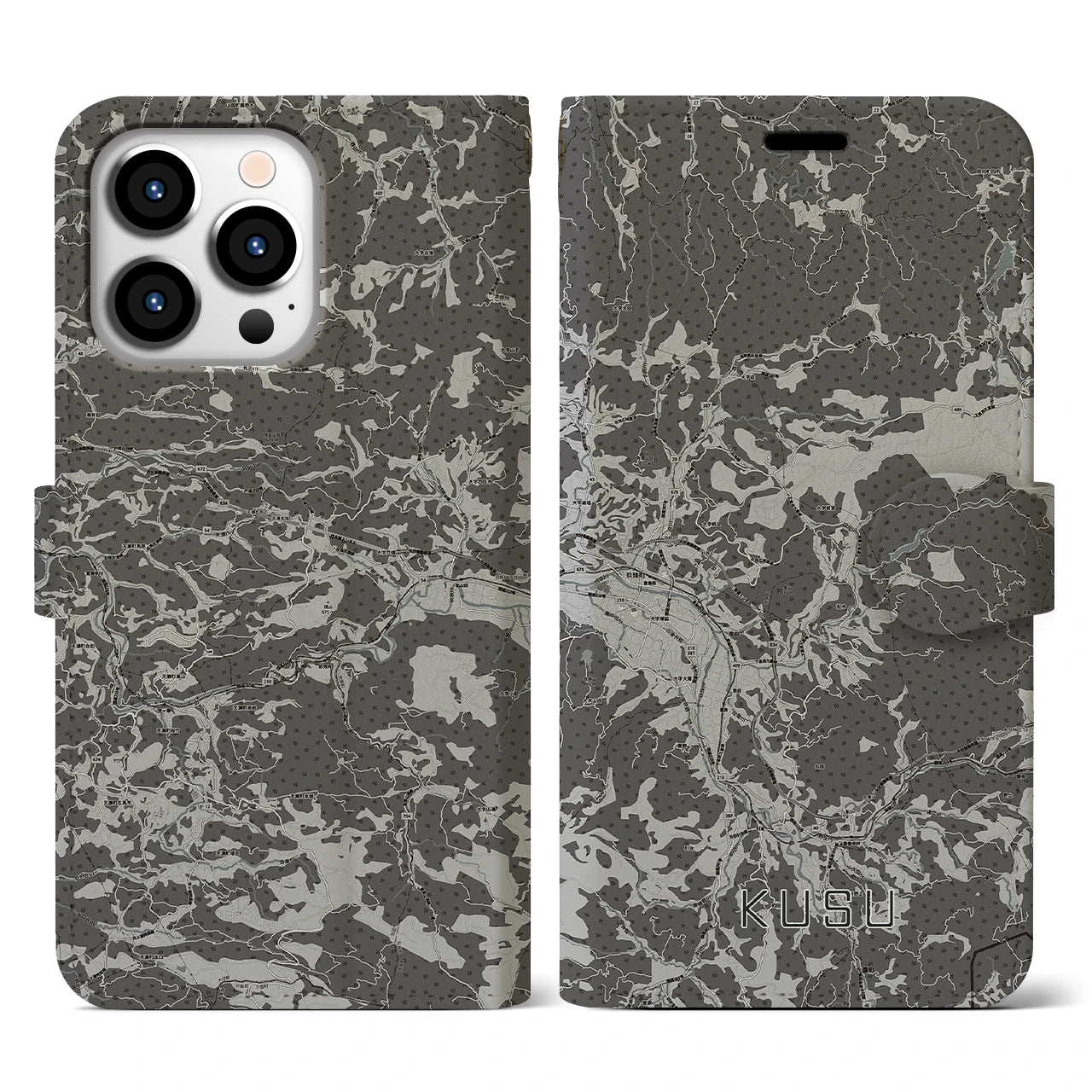 【玖珠(大分県)】地図柄iPhoneケース(手帳タイプ)