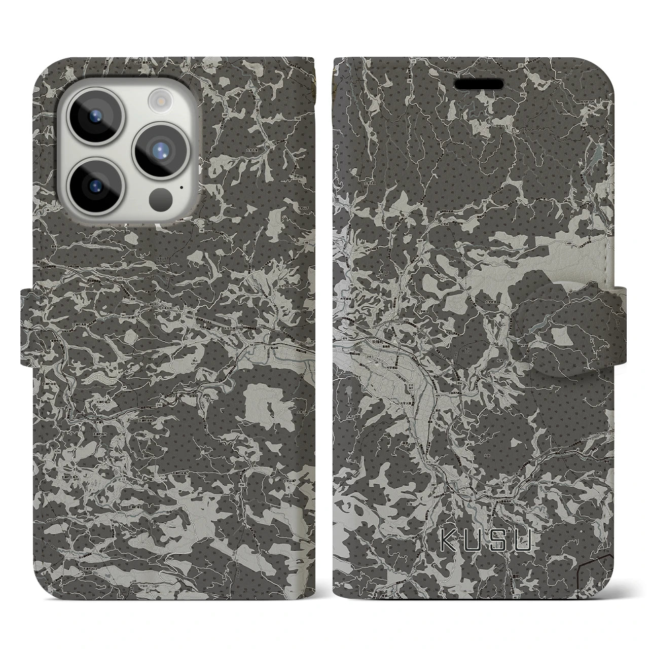 【玖珠(大分県)】地図柄iPhoneケース(手帳タイプ)