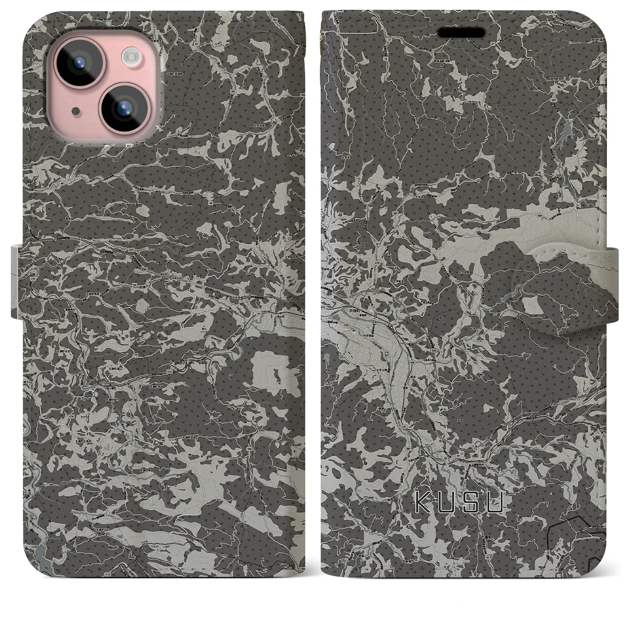 【玖珠(大分県)】地図柄iPhoneケース(手帳タイプ)