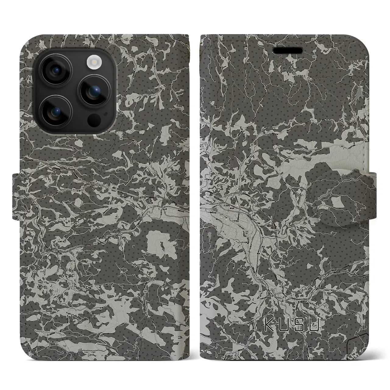 【玖珠(大分県)】地図柄iPhoneケース(手帳タイプ)