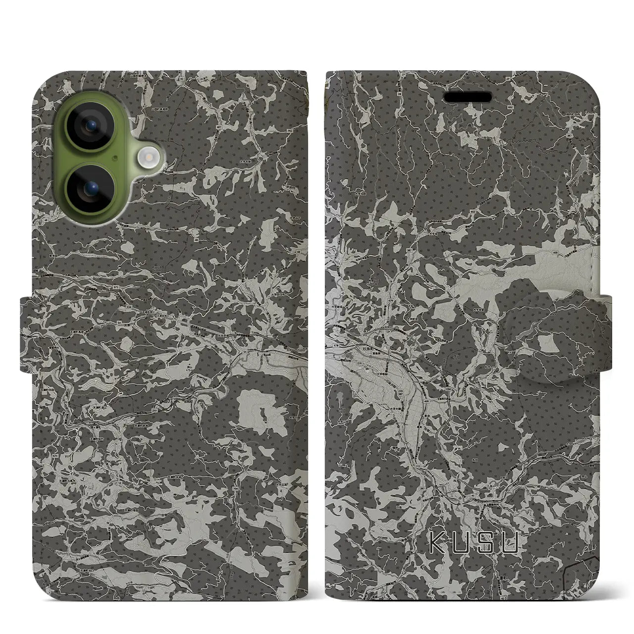 【玖珠(大分県)】地図柄iPhoneケース(手帳タイプ)