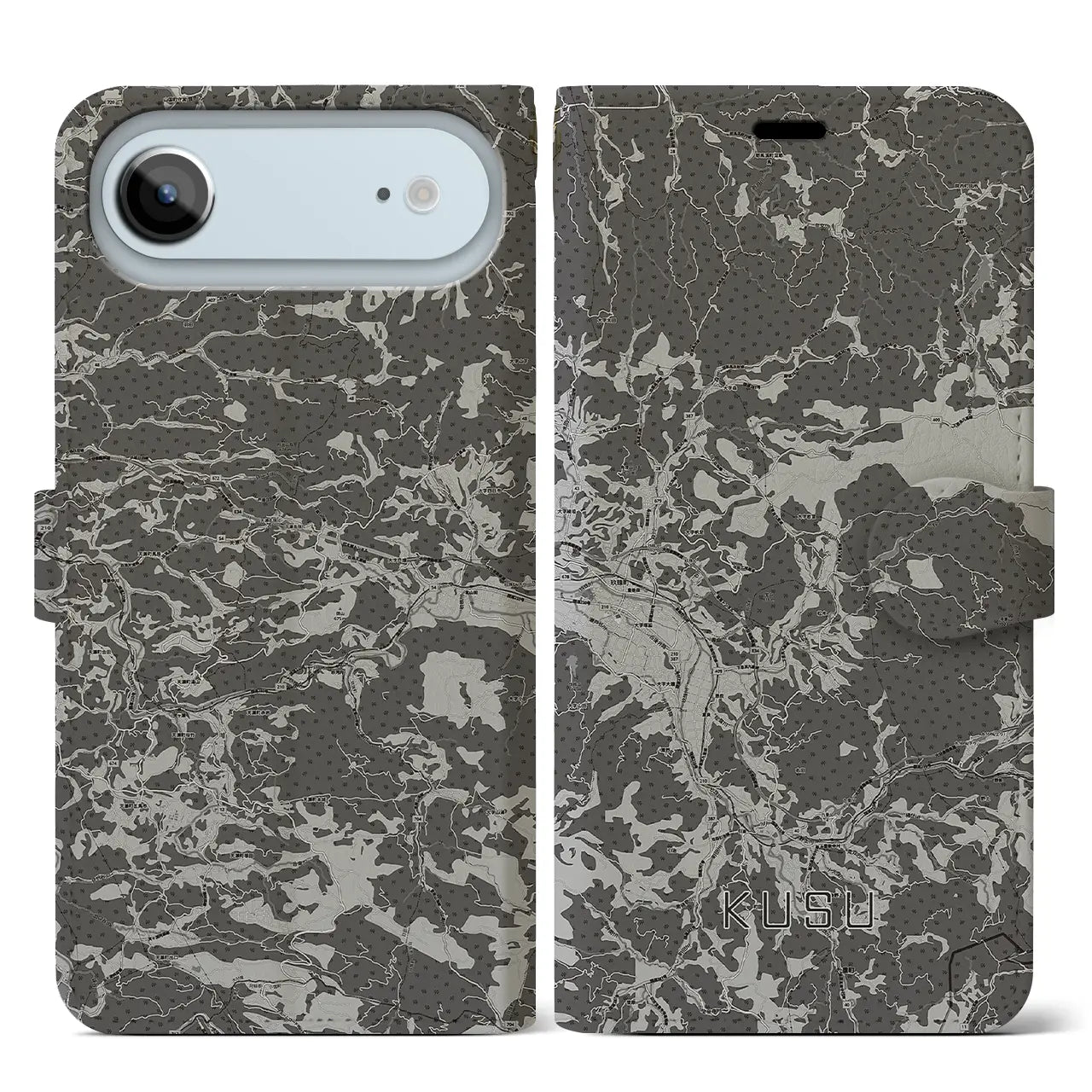 【玖珠(大分県)】地図柄iPhoneケース(手帳タイプ)