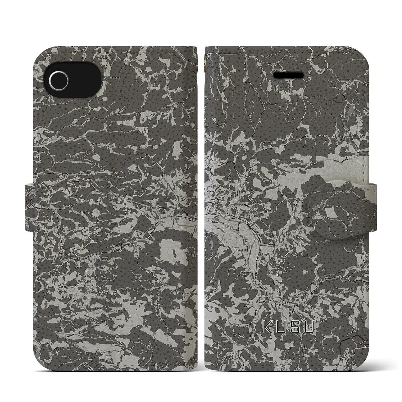 【玖珠(大分県)】地図柄iPhoneケース(手帳タイプ)