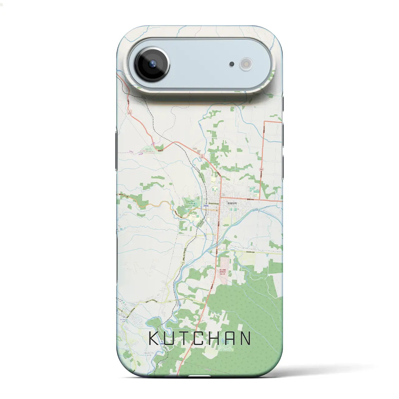 【倶知安(北海道)】地図柄iPhoneケース(バックカバータイプ)ブラック・iPhone 17 Pro Max 用