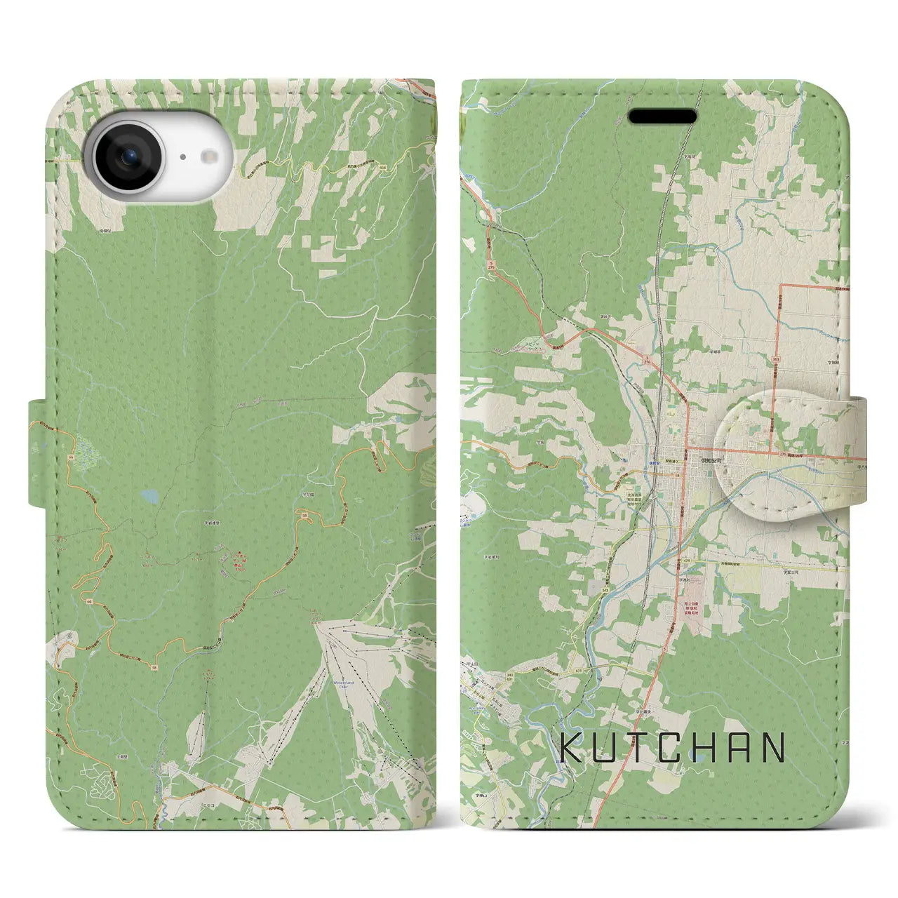 【倶知安(北海道)】地図柄iPhoneケース(手帳タイプ)