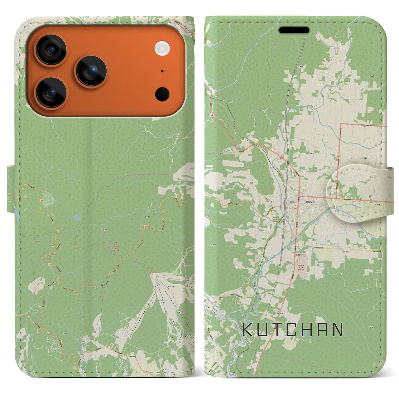 【倶知安(北海道)】地図柄iPhoneケース(手帳タイプ)