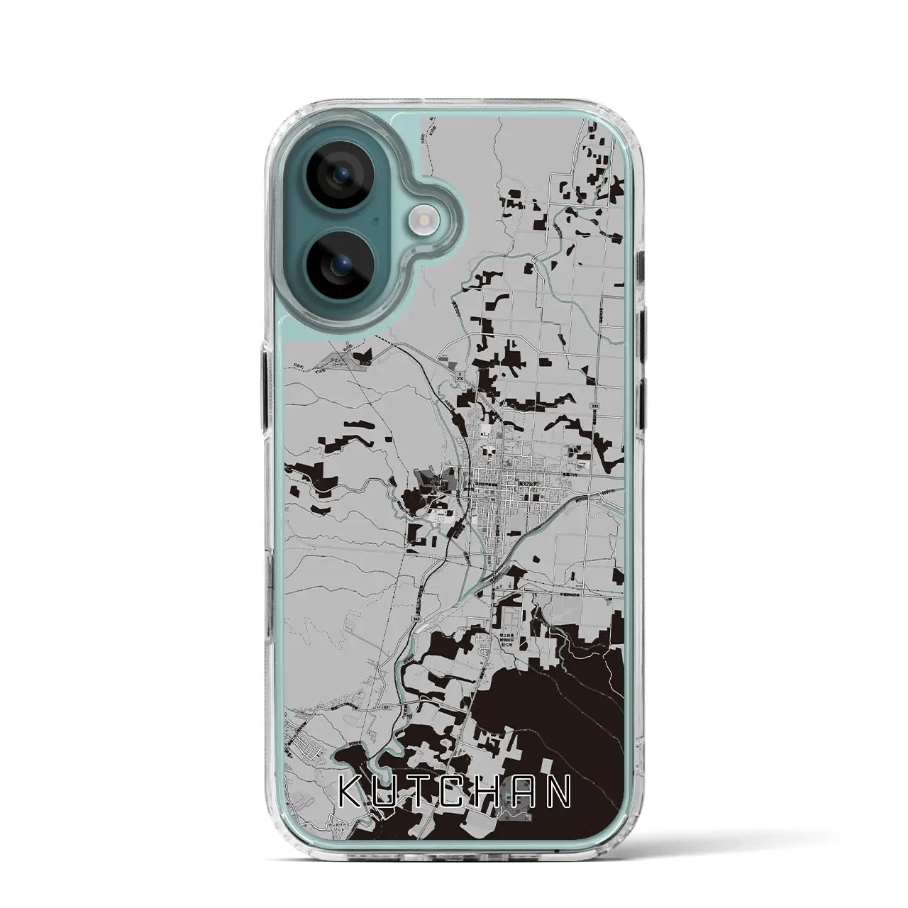 【倶知安(北海道)】地図柄iPhoneケース(MagSafeタイプ)モノトーン・iPhone 16 Pro 用