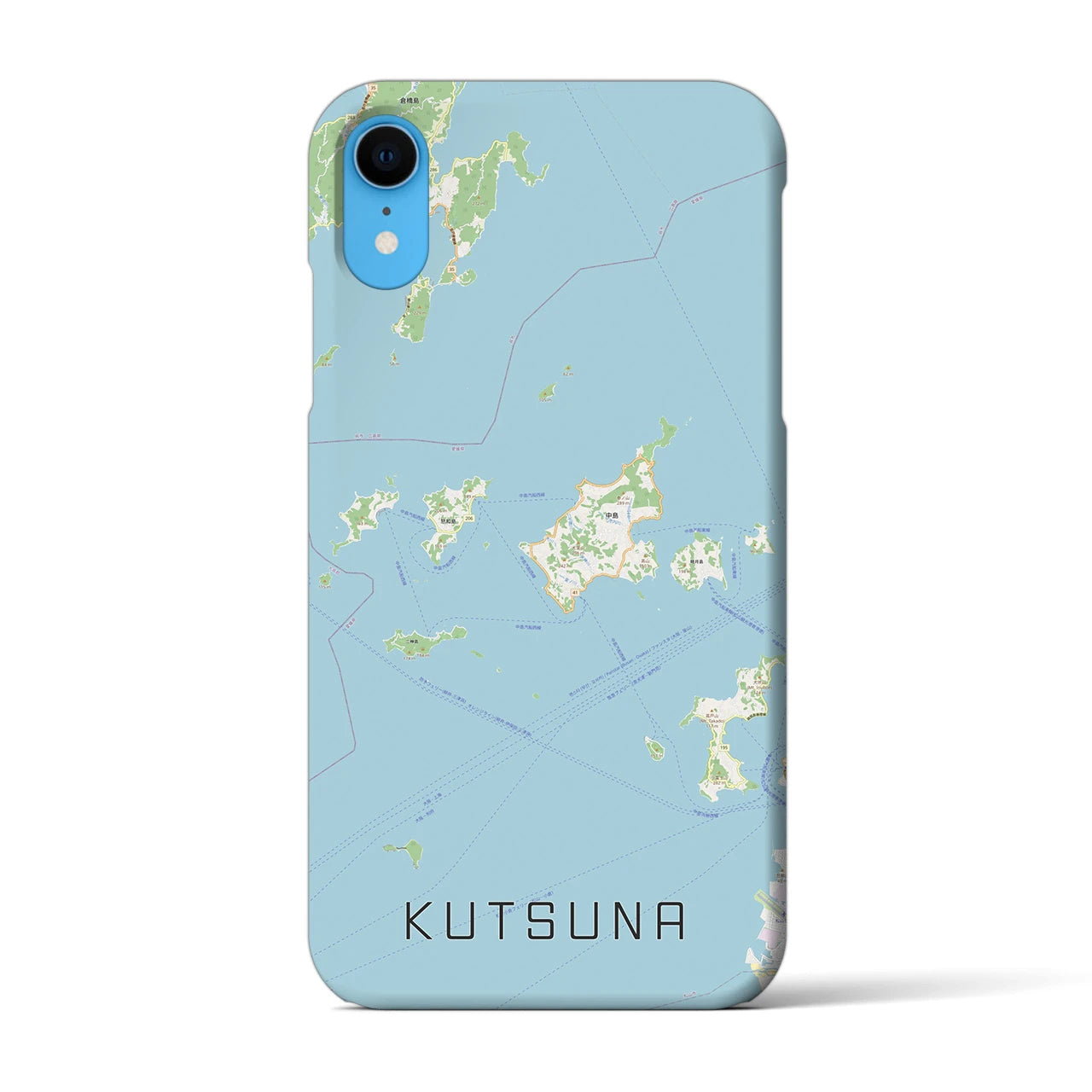 【忽那(愛媛県)】地図柄iPhoneケース(バックカバータイプ)