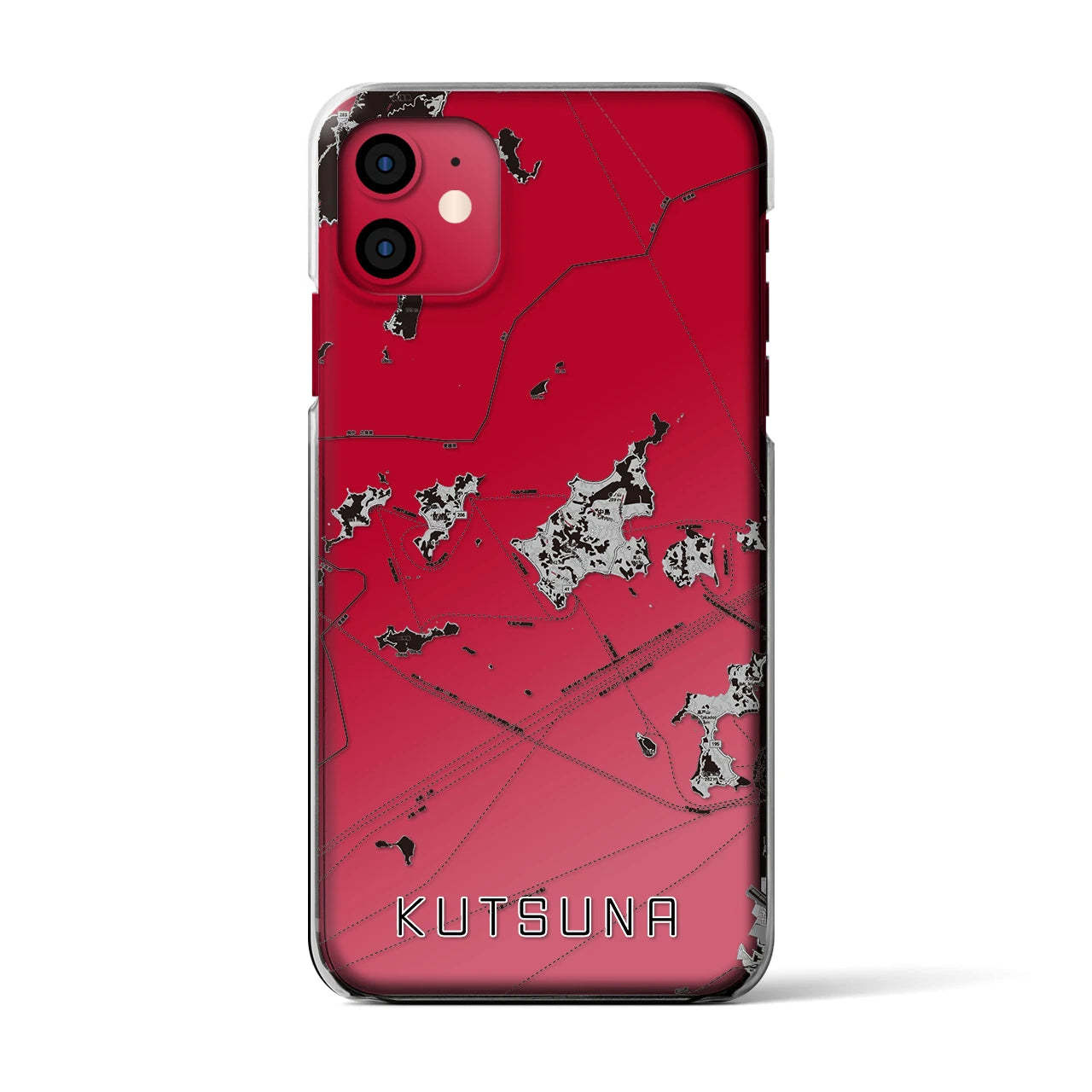 【忽那(愛媛県)】地図柄iPhoneケース(クリアタイプ)