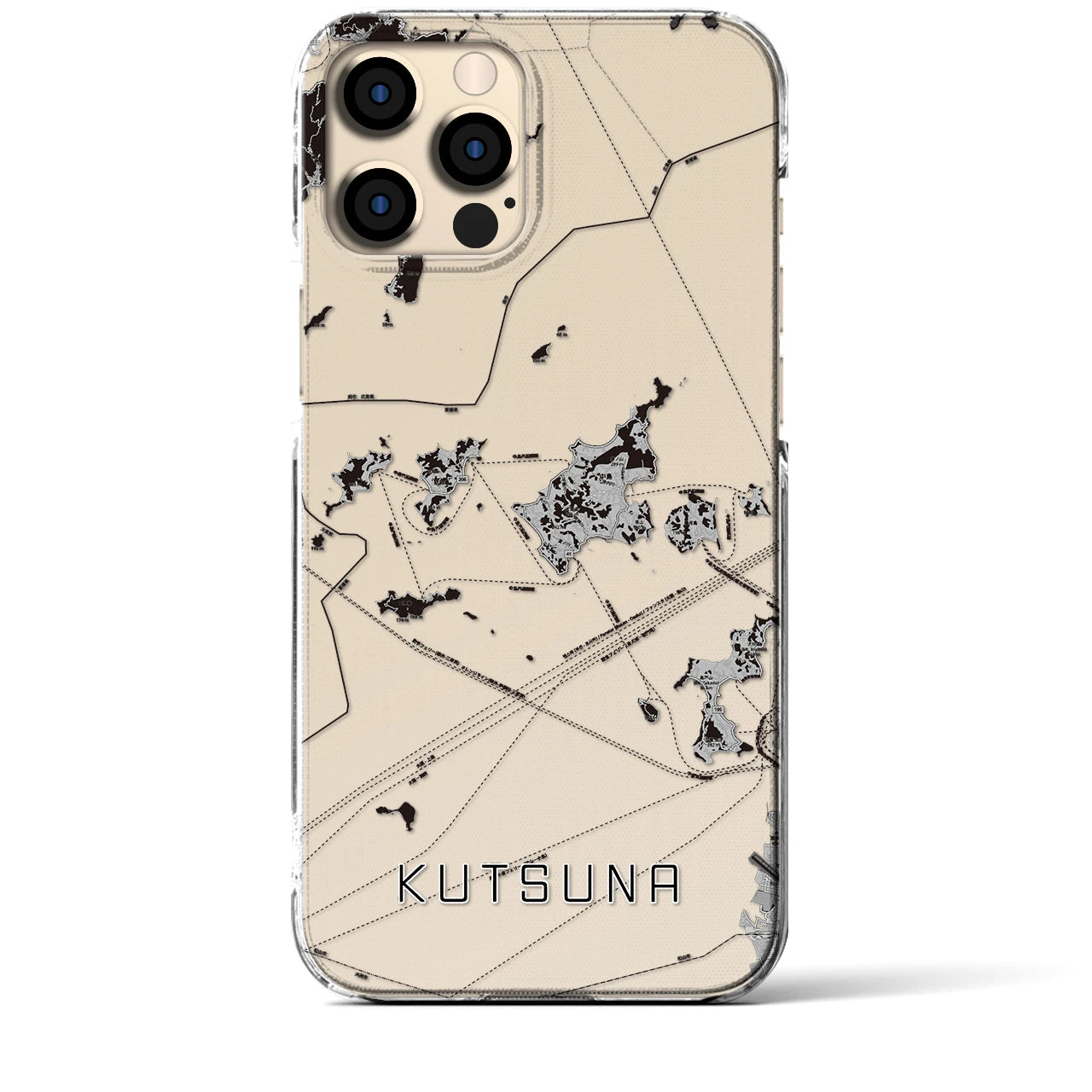 【忽那(愛媛県)】地図柄iPhoneケース(クリアタイプ)