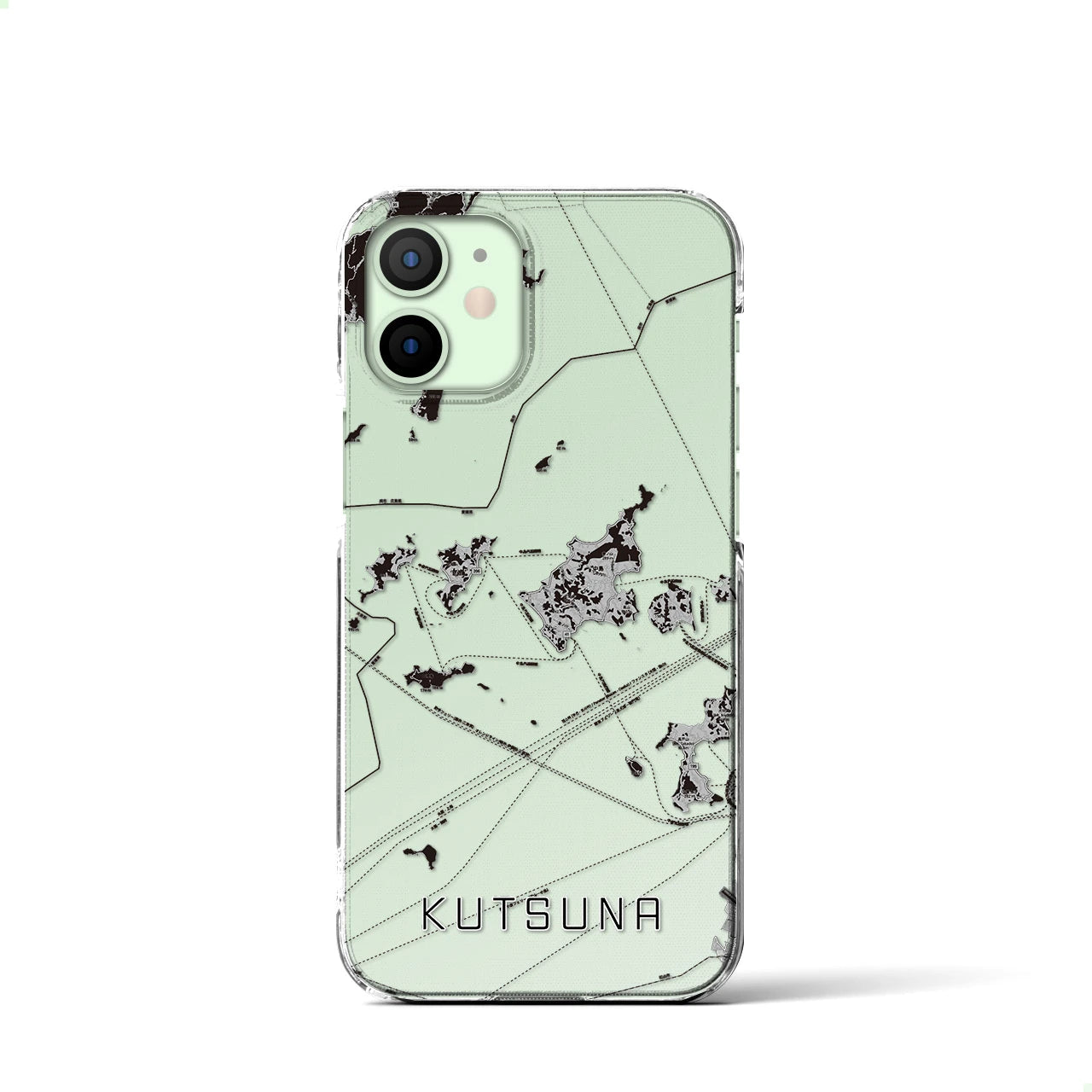 【忽那(愛媛県)】地図柄iPhoneケース(クリアタイプ)