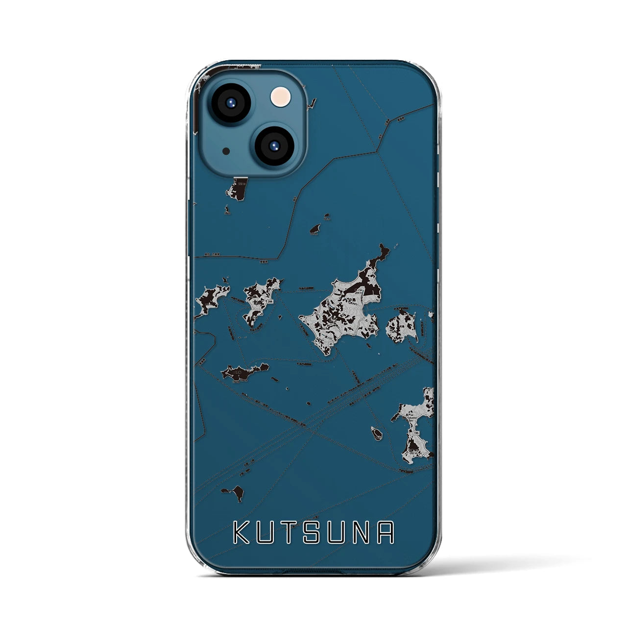 【忽那(愛媛県)】地図柄iPhoneケース(クリアタイプ)