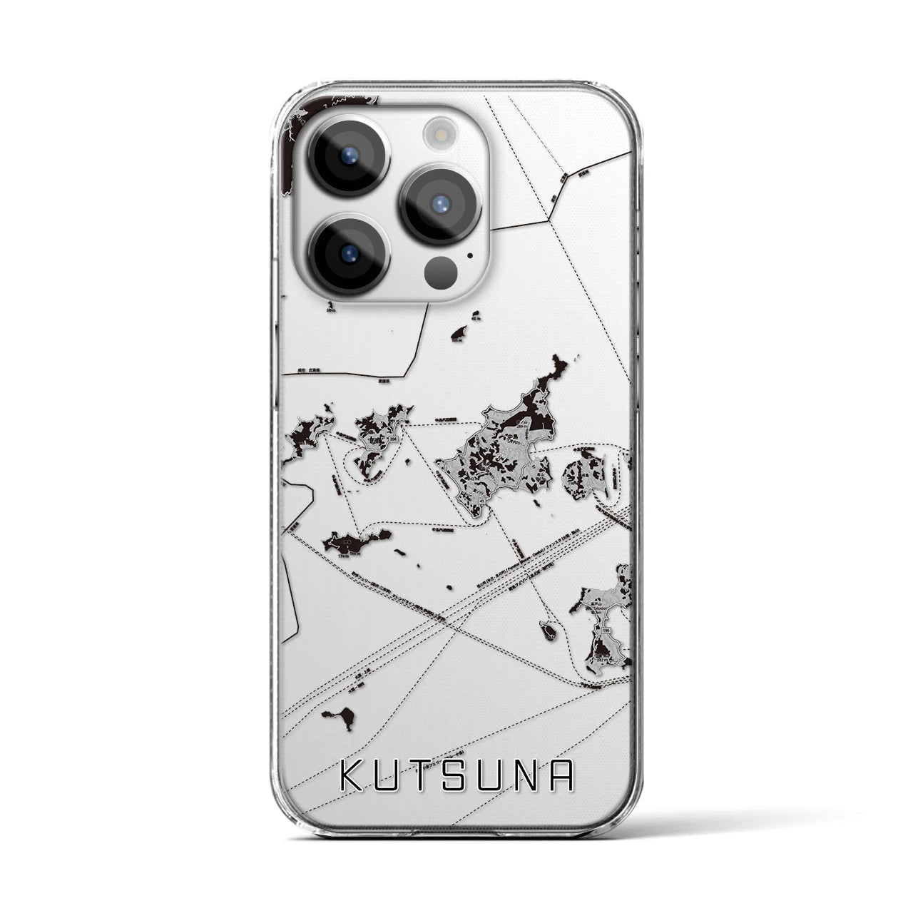 【忽那(愛媛県)】地図柄iPhoneケース(クリアタイプ)