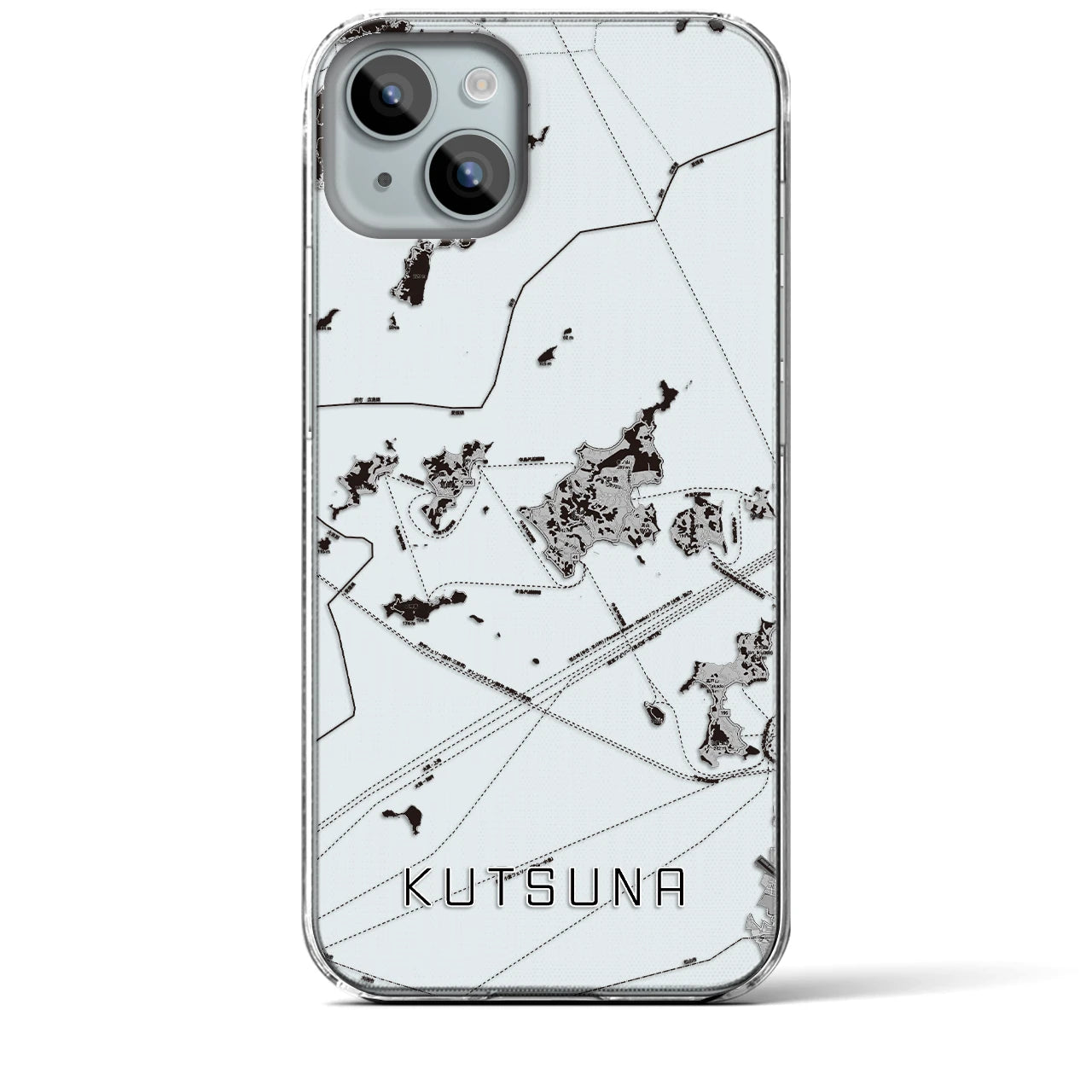 【忽那(愛媛県)】地図柄iPhoneケース(クリアタイプ)