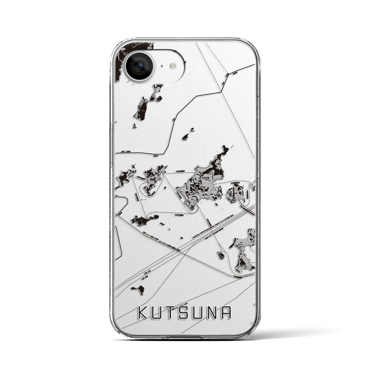 【忽那(愛媛県)】地図柄iPhoneケース(クリアタイプ)