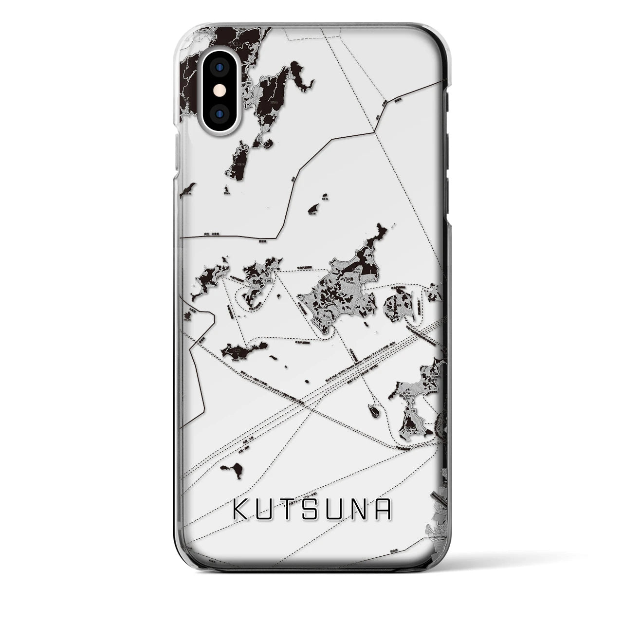 【忽那(愛媛県)】地図柄iPhoneケース(クリアタイプ)