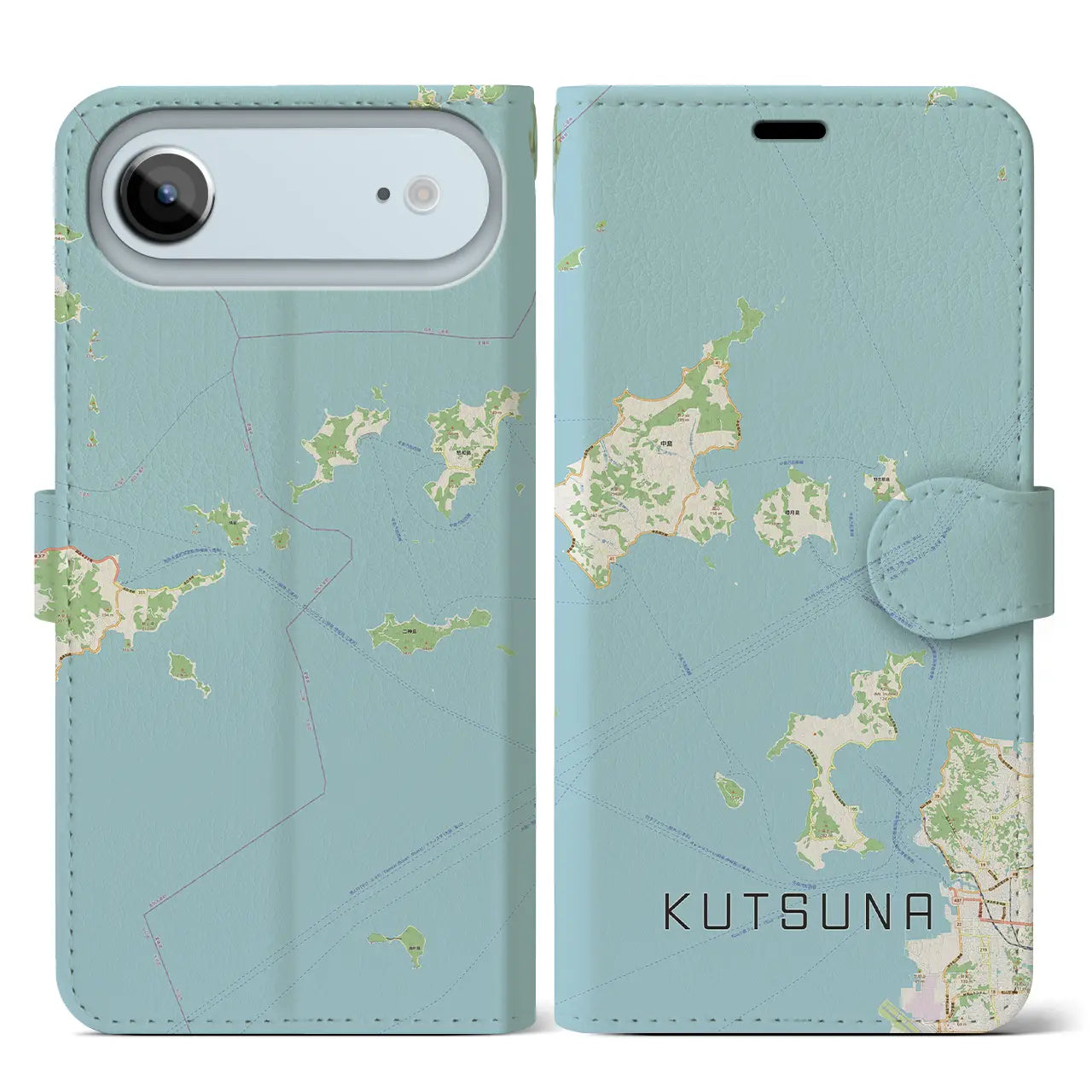 【忽那(愛媛県)】地図柄iPhoneケース(手帳タイプ)