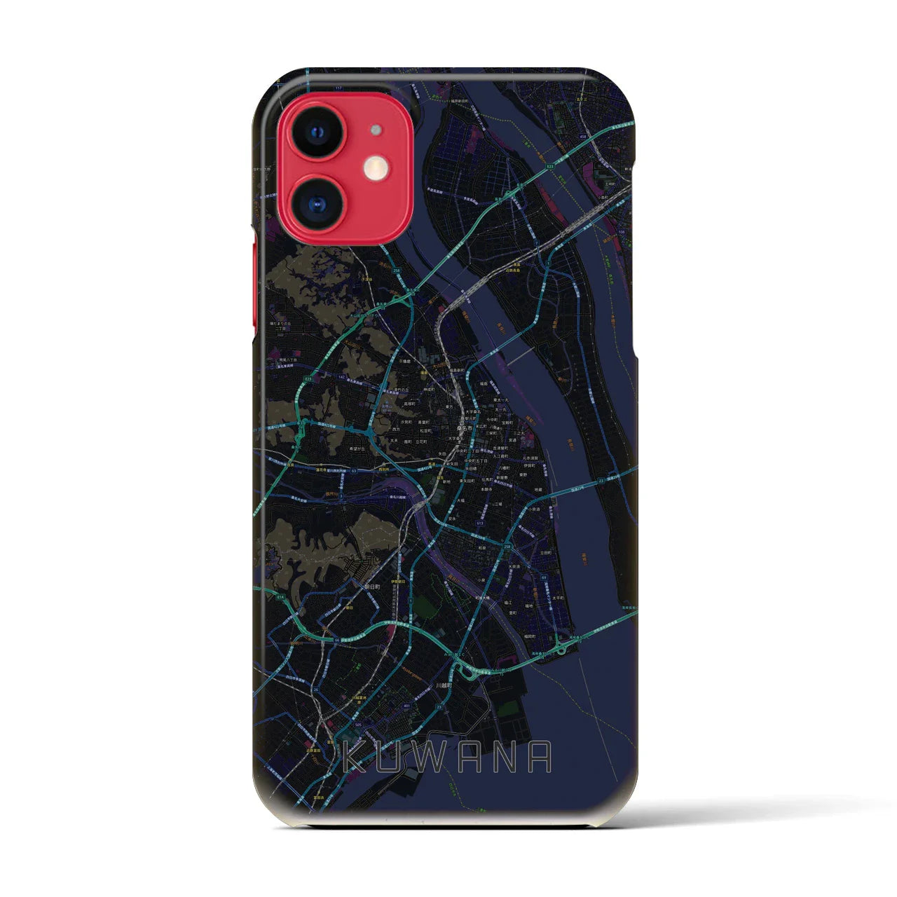 【桑名(三重県)】地図柄iPhoneケース(バックカバータイプ)