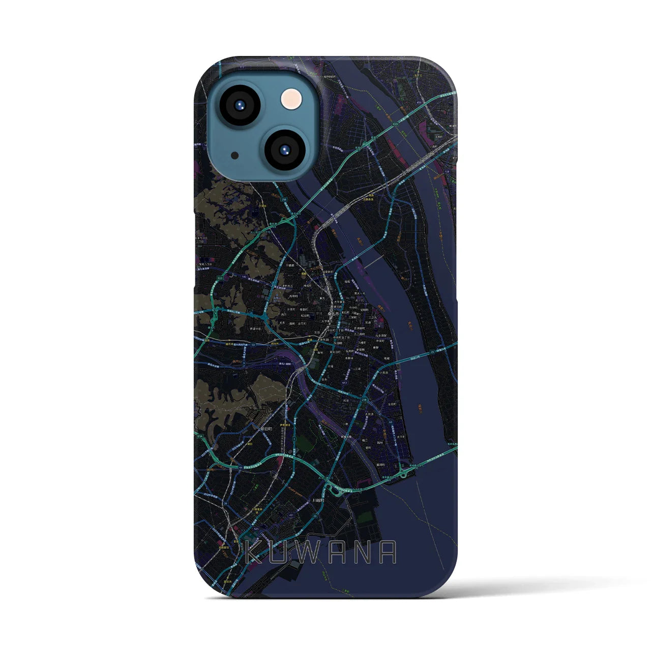 【桑名(三重県)】地図柄iPhoneケース(バックカバータイプ)