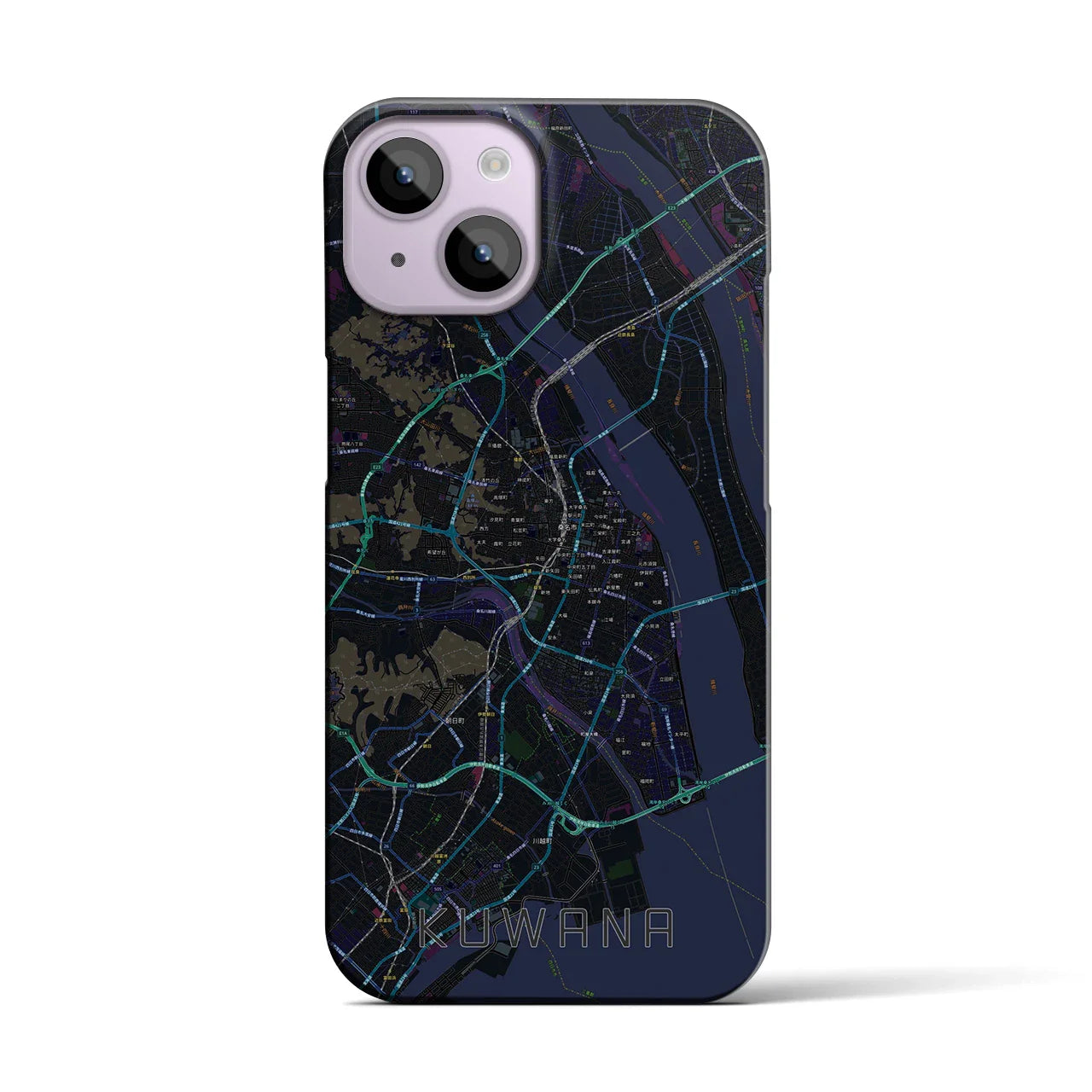 【桑名(三重県)】地図柄iPhoneケース(バックカバータイプ)