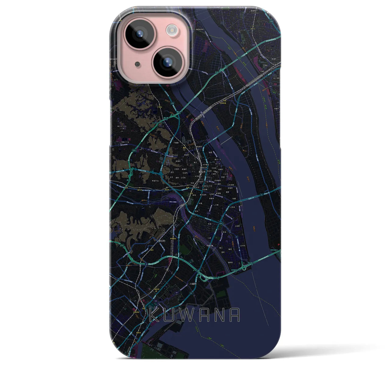 【桑名(三重県)】地図柄iPhoneケース(バックカバータイプ)