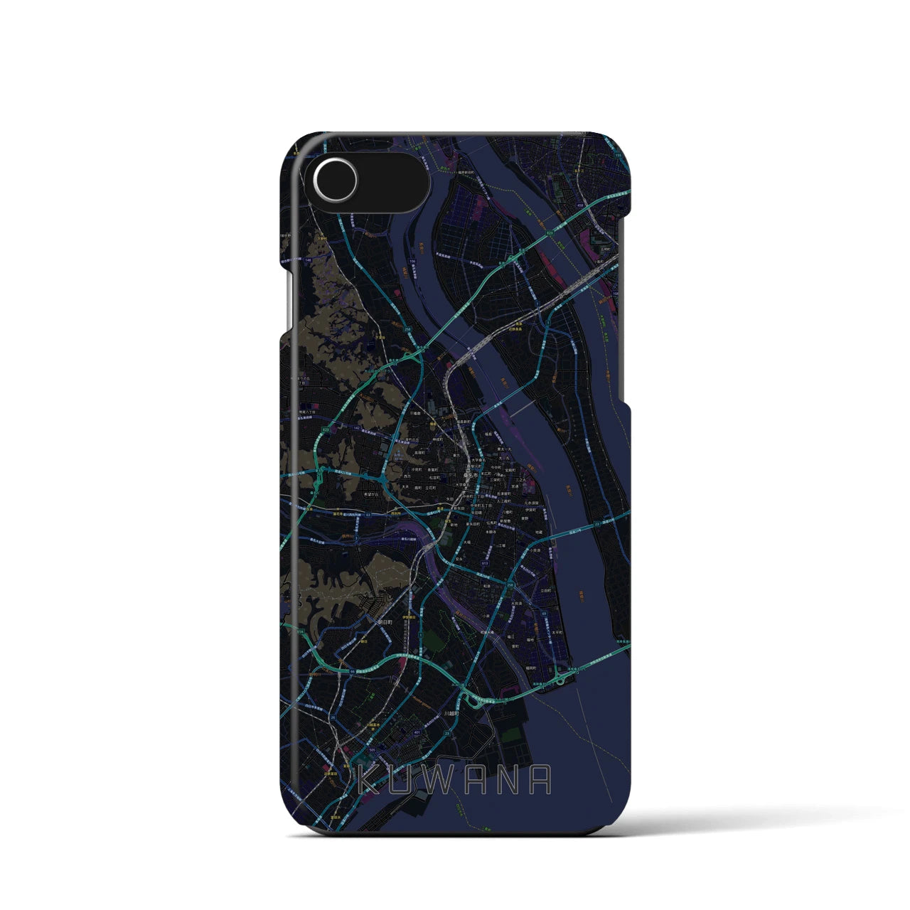 【桑名(三重県)】地図柄iPhoneケース(バックカバータイプ)