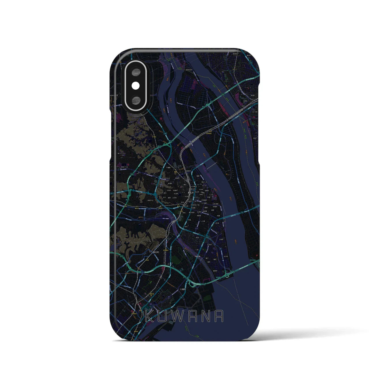 【桑名(三重県)】地図柄iPhoneケース(バックカバータイプ)