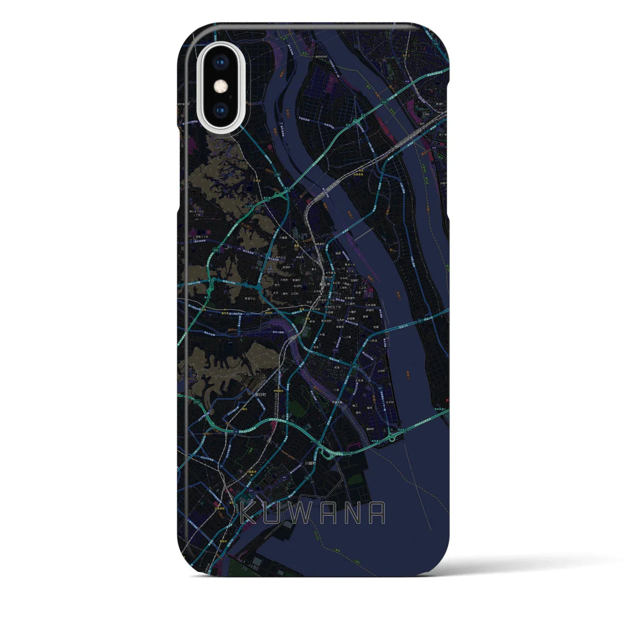 【桑名(三重県)】地図柄iPhoneケース(バックカバータイプ)